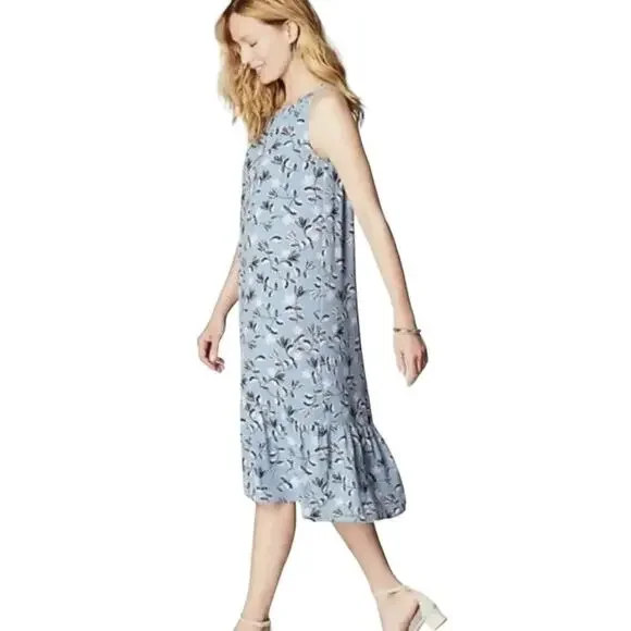 J. Jill Sky Blue Breeze Flounce Hem Maxi Dress Women Size M NWT $119 - Picture 2 of 15